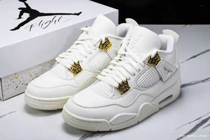 Rep LUCY Gold Metallic AQ9129-170 Jordan Retro 4 0423